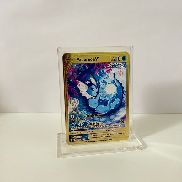 Pokemon Vaporeon V SWSH181 METAL GOLD CARD Collectible/Gift/Display - Picture 2 of 3